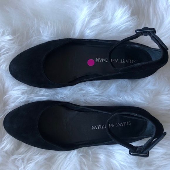 Stuart Weitzman Domain Black Suede Ballet Flat 8 M - Picture 8 of 10